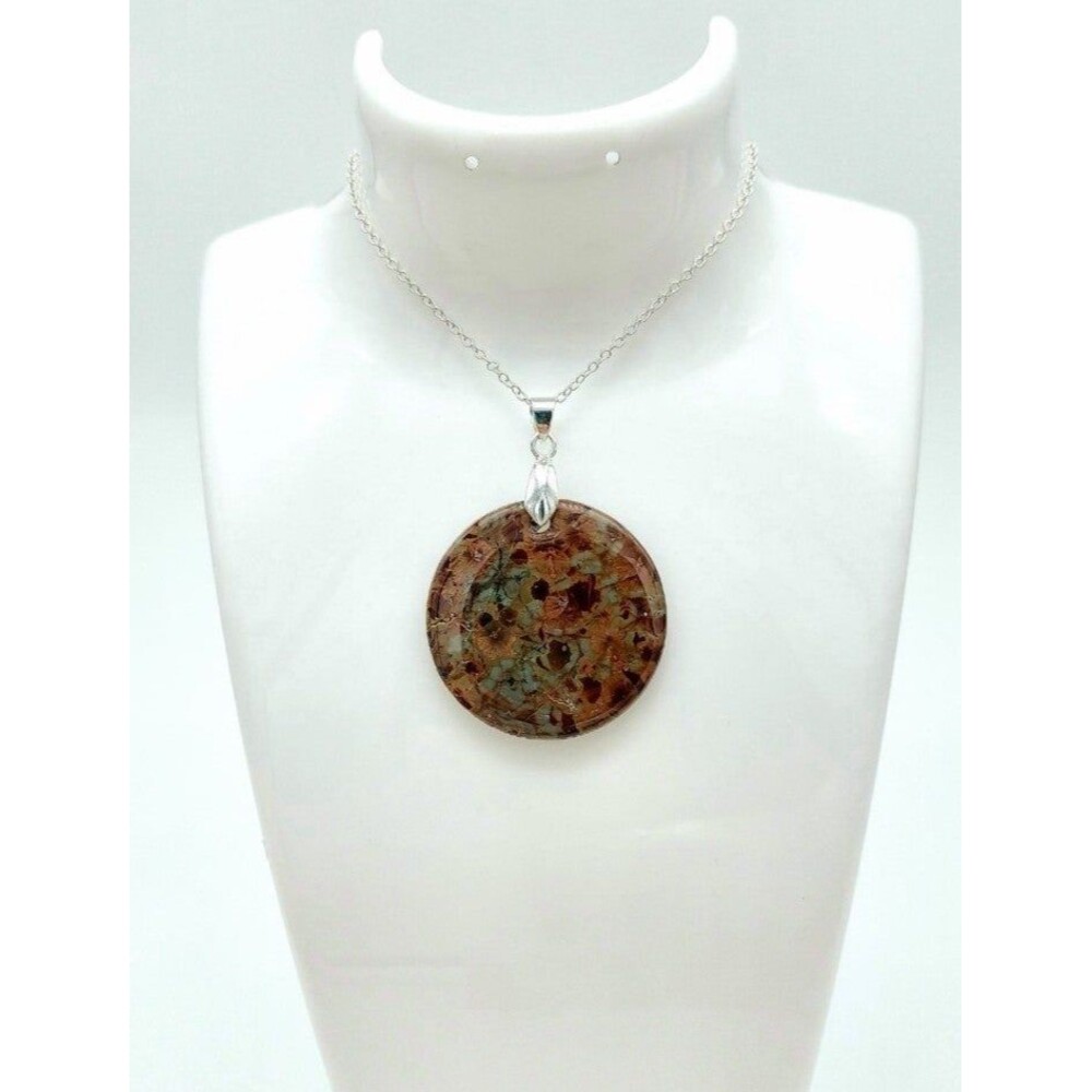 Brown Snowflake Obsidian Necklace Natural Gemstone Pendant